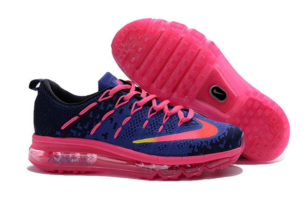 Womens Air Max 2016 Flyknit Pink Blue Black Shoes Reduced